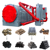 Chaîne de production de briquettes par extrusion à vis de sciure de riz et de balles de riz, four de carbonisation, capacité 2-4 tonnes, creux hexagonal, PLC