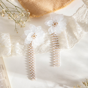 <span class=keywords><strong>2025</strong></span> Mới Đến Phóng Đại Lớn Đầy Màu Sắc Vải Thực Vật Tua Tuyên Bố Thả Bông Tai Cho Cô Gái - Product Image 3