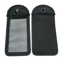Grande pochette magnétique pour téléphone avec fenêtre transparente, design verrouillable, aiguille dissimulée, anti-vol, pochette de rangement pour téléphone portable