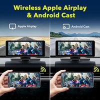 Autoradio sans fil pour Apple CarPlay et Android Auto avec caméra de recul 1080p, écran tactile 6,86 pouces, récepteur audio de voiture, navigation GPS