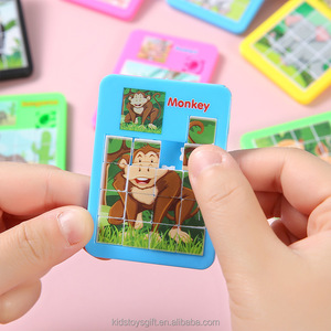 Puzzle à glissière, mini puzzle animal portable mignon à 16 grilles, jouets éducatifs lisses et sûrs pour filles, garçons - Product Image 5