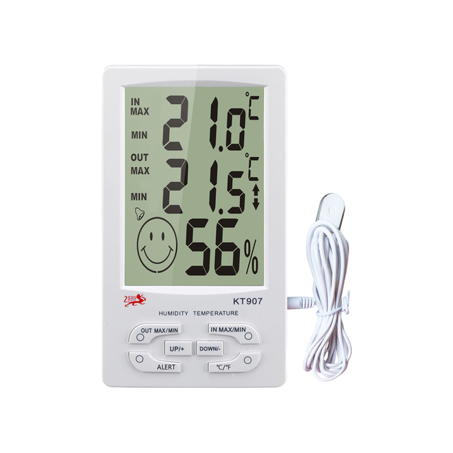 Digital Thermometer Hygrometer with Temperature Sensor Electronic Indoor Outdoor Thermohygrometer Household Plastic Probe