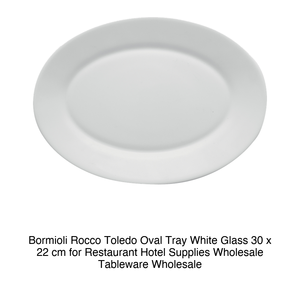 Bandeja de Servir Ovalada Toledo 30 × 22 cm, Cristal Blanco Bormioli Rocco - Product Image 2