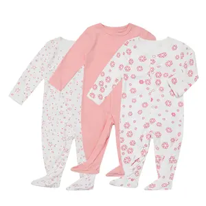 COLORLAND Kids Garments 3-PACK Sleepsuit Romper 100% cotton Baby Pajama Bodysuit mamas & papas quality