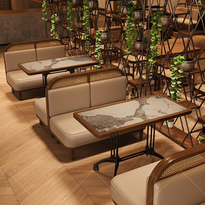 Xzy thương mại đồ nội thất tùy chỉnh nhà hàng ghế gian hàng nhà hàng ghế sofa ghế gỗ bàn ăn cho nhà hàng phòng ăn - Product Image 1