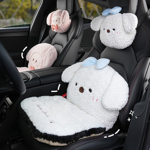 Coussin de siège de voiture en peluche motif dessin animé mignon, épais et chaud pour l'hiver, pièce unique décorative pour siège avant - Product Image 2