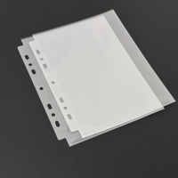 Pages intérieures d'album de cartes A5 épaissies en plastique PP transparent double face, pochettes à cartes 7 trous à quatre compartiments pour agenda