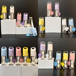 ISMAN Tube de brillant à <span class=keywords><strong>lèvres</strong></span> transparent mignon avec porte-clés pour enfants, 4 ml, personnalisable, vide, avec grand applicateur - Product Image 1