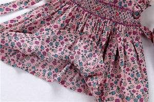 Vêtements pour enfants smockés, robes pour petites filles, smock rose bleu, tenue d'été pour enfants, vêtements pour enfants en gros, coton B1465537 - Product Image 5