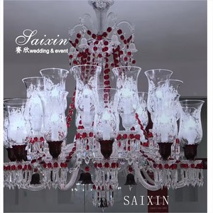 Fabbrica personalizza il <span class=keywords><strong>lampadario</strong></span> di cristallo Baccara <span class=keywords><strong>rosso</strong></span> di alta qualità per la casa e gli eventi - Product Image 5