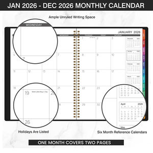 Carnet en cuir A5 à spirale avec logo doré, couverture rigide écologique, sangle élastique et design imprimé pour usage professionnel et bureautique - Product Image 3