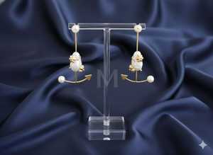 Boucles d'oreilles de fête de style fusion antique avec un design fantaisie et un polissage or de haute qualité, idéales pour les fonctions festives, les mariages et les occasions élégantes - Product Image 4