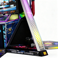 Machine de danse d'arcade à monnayeur en plastique et métal - Jeu interactif de qualité commerciale avec détection de mouvement et lumières LED en anglais pour enfants