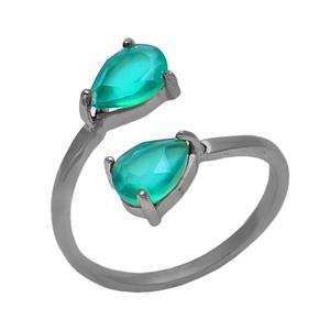 Forma de pera Apatita Piedra preciosa Plata de Ley 925 Chapado en oro Ajuste de Punta Anillo de moda Joyería al por mayor CASA DE PLATA - Product Image 4