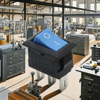 Mini interrupteur à bascule noir 10x15mm KCD1-101 ON-OFF 6A 125V 3A 250VAC 2 positions certifié CQC pour un usage domestique