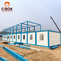 Cbox Edificio de Dormitorios de 2 Pisos, Alojamiento para Personal de Doble Planta, Casa Contenedor Modular Prefabricada Desmontable con Múltiples Habitaciones