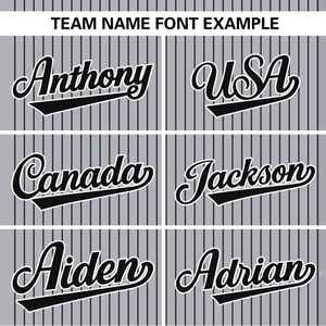 Maillot de softball personnalisé à rayures grises et noires, authentique, à deux boutons - Product Image 4