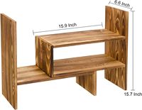 Organisateur de bureau extensible en bois naturel, étagère de comptoir, présentoir, support de rangement pour bureau et maison