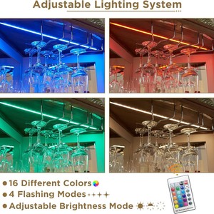 <b>Corner</b> bar storage cabinet, custom adjustable shelf, universal cabinet, <b>LED</b> <b>light</b>, glass shelf, multi-functional bar cabinet - Product Image 4