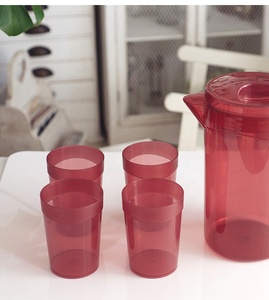 Carafe à eau en <span class=keywords><strong>plastique</strong></span> de qualité alimentaire sans BPA de 2,3 L avec tasses, organiseur de réfrigérateur, <span class=keywords><strong>pichet</strong></span> à boisson pour la vaisselle d'extérieur et l'usage domestique - Product Image 4