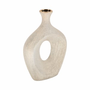 Vaso in ceramica moderno con centro cavo per decorazioni da soggiorno, vaso decorativo per fiori da esporre in casa - Product Image 2