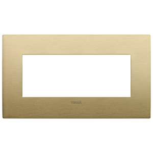 Vimar <b>Brushed</b> Brass Plate 15.65x9.7 Cm For Plugs And <b>Sockets</b> - Product Image 1