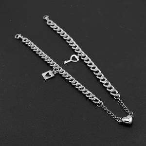2026 Popular Niche Design <b>Couple</b> 2pcs Set Pendant <b>Bracelet</b> Titanium Steel Silver Plated Unisex's <b>Bracelets</b> Fashion Jewelry - Product Image 4