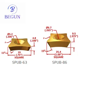 SPUB serie Scarfing Inserts voor weld kralen S-SPUB63-H S-SPUB63-I S-SPUB63-G S-SPUB86-M S-SPUB86-J S-SPUB86-H S-SPUB86-I