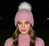 Bonnet en tricot réfléchissant à pompon, motif écossais, personnalisable avec logo, unisexe, ajustable, en acrylique, pour sports de plein air et usage décontracté