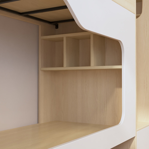 Капсульная двухъярусная кровать для студентов, используемая в школьных общежитиях, двухъярусная кровать для взрослых в апартаментах, хостеле, деревянная. - Product Image 5