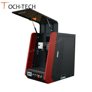 3D Mini safe closed portable fiber laser marking machine 20W 30W enclosed lazer metal engraving machine for brass pets name tag