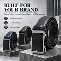 Ceintures en cuir de vachette de qualité supérieure personnalisées en gros pour hommes, boucle à verrouillage automatique en alliage, durables, écologiques, style décontracté et professionnel