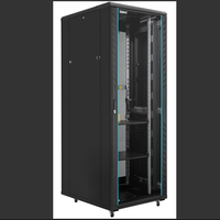 Rak Server Lantai 19-inci, 37U, dengan Pintu Kaca Tempered dan Kipas Pendingin, Kabinet Jaringan Dalam Ruangan