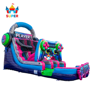 Tobogán Acuático Inflable <span class=keywords><strong>de</strong></span> Doble Carril Glitch Gamer, Colorido, Estilo Player 1, con Piscina <span class=keywords><strong>para</strong></span> Eventos <span class=keywords><strong>de</strong></span> Verano y <span class=keywords><strong>Fiestas</strong></span> Infantiles - Product Image 5