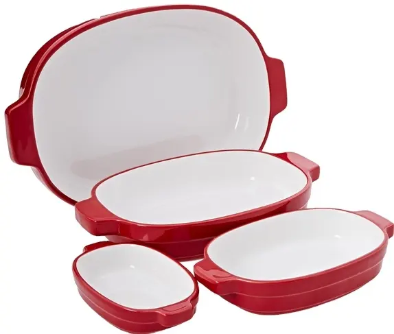 Ceramic set of 4 high quality bakeware for promotion