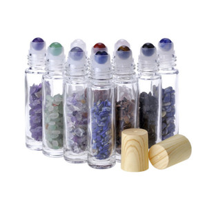 Flacons roll-on en verre 5 ml à dégradé <span class=keywords><strong>de</strong></span> couleurs pour soins <span class=keywords><strong>de</strong></span> la peau, huiles et parfums, avec bouchon en <span class=keywords><strong>bois</strong></span> et bille roulante en aluminium – Emballage cosmétique - Product Image 2