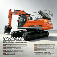 En stock, excavatrice sur chenilles DOOSAN DX260 d'occasion, 26 tonnes, excavatrice hydraulique pour mines et grands travaux de terrassement
