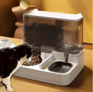 Dispenser makanan & air kucing plastik air mancur minuman & pemberi makan anjing piaraan ukuran besar otomatis 2 dalam 1 - Product Image 3