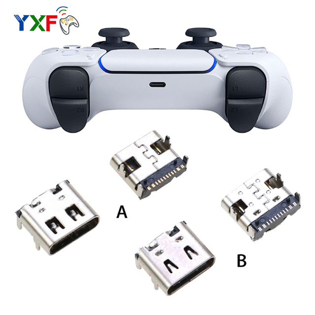 Micro USB Charging Port Plug Power Connector Type-C Charger Socket Compatible with PS5 Controller Replacement