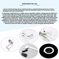 Lampe loupe LED dentaire à fixation par pince, bras pliable avec grossissement 3X/5X/8X pour table de travail de technicien dentaire