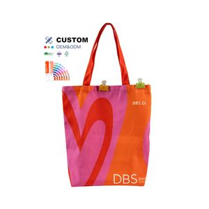 Bolsas de Compras Personalizadas con Logotipo Impreso, Bolsa de Lona Portátil con Diseño de Amor y Cierre, Regalos para Amantes de los Libros, Maestros, Bolso de Mano de Algodón para Mujer - Product Image 1