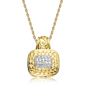 TD Collette Z ciondolo pregiato & Charm zirconi bianchi con placcatura in oro argento Sterling - Product Image 1