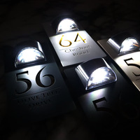 Letrero con Número de Casa Personalizado, Acrílico Impermeable, Luz LED Solar, Decoración para el Hogar, Placa con Dirección (Impresión UV)