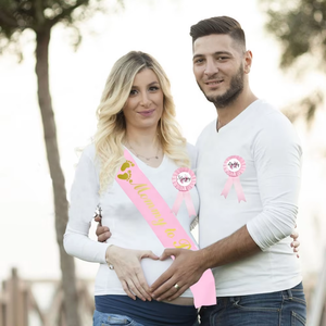 3 Pacotes de Faixas de Cetim Rosa para Chá de Bebê, Distintivo de Mamãe em Espera e Distintivo de Papai em Espera, Suprimentos para Festa de Revelação de Gênero do Bebê - Product Image 4