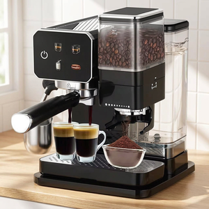 Cafetera Automática con Presión de 20 Bares, Tanque de Agua de 1.8L, Portafiltro Doble, Molinillo Ajustable, Uso Doméstico - Product Image 1