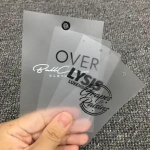 New design transparent pvc card tag plastic card printing business card clothing tags labels custom logo