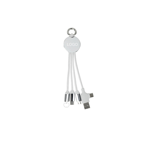 Cable USB Múltiple Corto 3 en 1, Cable de Carga con <span class=keywords><strong>Adaptador</strong></span> Trenzado de Nailon con Conectores Tipo C y Micro USB <span class=keywords><strong>para</strong></span> Teléfonos Celulares y Más - Product Image 1