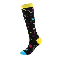 Chaussettes de sport en nylon élastique personnalisées en usine, compression 15-20 mmHg, meilleur soutien, chaussettes de compression athlétiques pour la course à pied et le cyclisme, hauteur genou