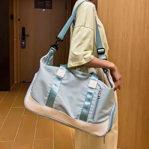 Sac de sport pour femme, sac de yoga, séparation sec/humide, couleur unie, bandoulière courte, sac de voyage portable pour courte distance - Product Image 5