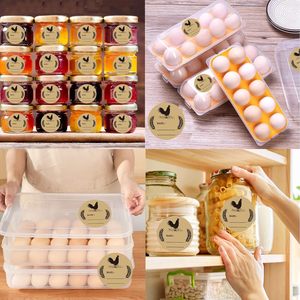 Kraft Paper Round Self-Adhesive <b>Labels</b> 2 Inch Writable Food <b>Packaging</b> Egg Box <b>Label</b> - Product Image 3